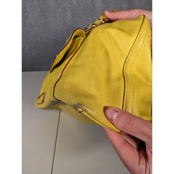 Kate Spade Women's Yellow Leather Hampton Road Satchel Handbag - Picture 7 of 8